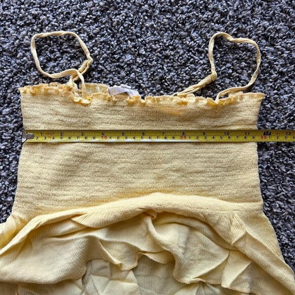 Yellow Ruffled Tube Top LA Hearts crop top - Picture 4 of 5